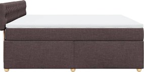 vidaXL Κρεβάτι Boxspring με Στρώμα Σκούρο Καφέ 180x200 εκ Υφασμάτινο