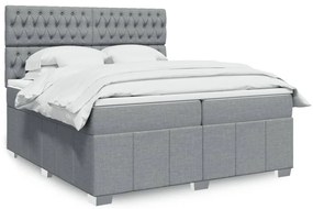 ΚΡΕΒΑΤΙ BOXSPRING ΜΕ ΣΤΡΩΜΑ ΑΝΟΙΧΤΟ ΓΚΡΙ 200X200 ΕΚ. ΥΦΑΣΜΑΤΙΝΟ 3291782