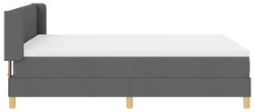 vidaXL Κρεβάτι με Στρώμα Box Spring - Σκούρο Γκρι, 140 x 200 cm, Ύφασμα