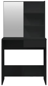 Μπουντουάρ με Καθρέφτη Μαύρο 74,5 x 40 x 141 εκ. - Μαύρο