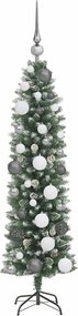vidaXL Τεχνητό Λεπτό Χριστουγεννιάτικο Δέντρο Πράσινο και Λευκό 120 cm