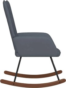 vidaXL Πολυθρόνα Κουνιστή Σκούρο Γκρι Βελούδινη