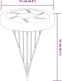 vidaXL Ηλιακά Φωτιστικά Δαπέδου με Στήριγμα Εδάφους 12τεμ. Θερμό Λευκό