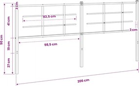 vidaXL Ανταλλακτικό κεφαλάρι Λευκό 200 εκ. Μεταλλικό