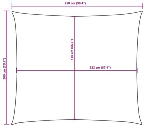 Πανί Σκίασης Ορθογώνιο Taupe 2 x 2,5 μ. από Ύφασμα Oxford - Μπεζ-Γκρι