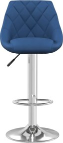 vidaXL Σκαμπό Μπαρ Μπλε Βελούδινο