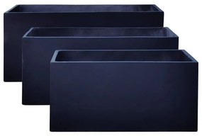 FLOWER POT-12 Set 3 τεμαχίων: 80x40x40cm   100x45x45cm     122x55x55 Απόχρωση Dark Grey  Set 3 τεμαχίων [-Ανθρακί-] [-Artificial Cement (Recyclable)-] Ε6311,S