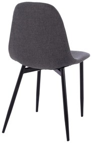 Καρέκλα LEONARDO Ύφασμα Γκρί σκούρο 43,5x59x84Υ εκ. 2αδα 43.5x59x84 εκ.