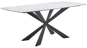 Τραπέζι Viano sintered stone ανοιχτό γκρι-μαύρο 120x60x45εκ Υλικό: 12mm sintered stone table top. Sand grain black powder coating legs 101-000090