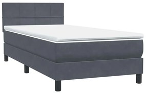 ΚΡΕΒΑΤΙ BOXSPRING ΜΕ ΣΤΡΩΜΑ ΣΚΟΥΡΟ ΓΚΡΙ 80X220 ΕΚ. ΒΕΛΟΥΔΙΝΟ 3316234