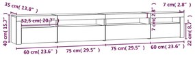 Έπιπλο Τηλεόρασης με LED Μαύρο 270x35x40 εκ. - Μαύρο