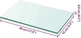 vidaXL Ράφια Πάνελ 2 τεμ. Διάφανα 30 x 15 εκ. Γυάλινα