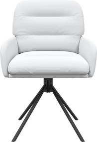 vidaXL Γυριστές καρέκλες φαγητού 4 pcs Τεχνητό Δέρμα Λευκό