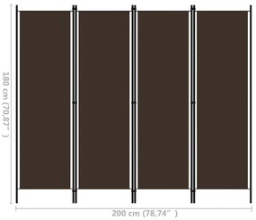 ΔΙΑΧΩΡΙΣΤΙΚΟ ΔΩΜΑΤΙΟΥ ΜΕ 4 ΠΑΝΕΛ ΚΑΦΕ 200 X 180 ΕΚ. 320720