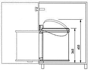 Hailo Κάδος Απορριμμάτων Ντουλαπιού Compact-Box Λευκός Μ/15 L 3555-001 - Λευκό