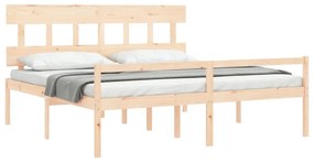 vidaXL Κρεβάτι Ηλικιωμένου με Κεφαλάρι Μασίφ Ξύλο Super King Size