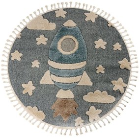 Χαλί Fano 391 Space Blue-Beige Obsession 133X133cm Round