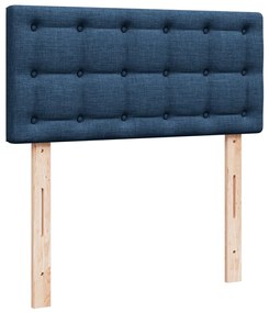 vidaXL Κρεβάτι Boxspring με Στρώμα Μπλε 90x200 εκ.Υφασμάτινο