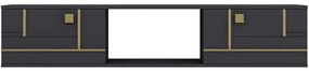 Έπιπλο Τηλεόρασης Επιτοίχιο Aredam 475OLV3301 150x29,6x25,6cm Anthracite-Gold