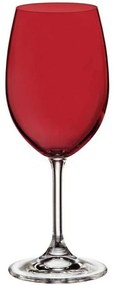 Ποτήρια Κρασιού Κολωνάτα Sylvia (Σετ 6Τμχ) CTB4S4157235 350ml Red Από Κρύσταλλο Βοημίας Crystal
