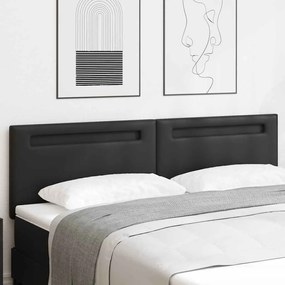 vidaXL Κεφαλάρι Επιτοίχιο με κεφαλάρι Μαύρο 180 cm PVC
