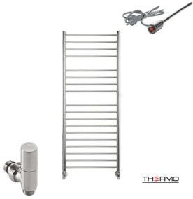 Thermo BELLAVIA Θερμαινόμενη πετσετοκρεμάστρα από ανοξείδωτο χάλυβα με ηλεκτρική λειτουργία, 120x50cm Inox Brushed
