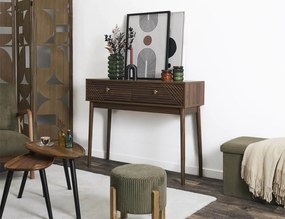 Kονσόλα Εισόδου Tiffany Home Deco Factory με 2 συρτάρια και διαστάσεις 100x35x80cm - Απόχρωση Καφέ