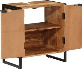 vidaXL Ντουλάπι Μπάνιου Επιτοίχιο 55x35x60 εκ. Μασίφ Ακακία/Σίδερο