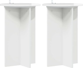 vidaXL Βάση φυτών 2 pcs Γυαλιστερό Λευκό Ø40 x 60 εκ.