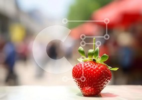 Σετ των 2 Intra Συλλεκτικό Ξύλινο Παζλ Plywood 4mm - Φρέσκια φράουλα στο τραπέζι με ανθρώπους γύρω Σε Ξύλινο Κουτί - Διαστάσεις: 10x10 cm – 25 κομμάτια