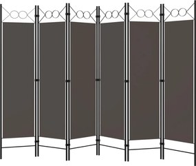 vidaXL Διαχωριστικό Δωματίου με 6 Πάνελ Ανθρακί 240 x 180 εκ.