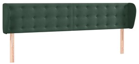 vidaXL Κεφαλάρι με Πτερύγια Σκούρο Πράσινο 203x23x78/88 εκ. Βελούδινο