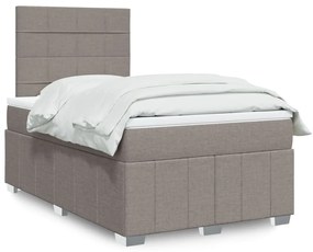 vidaXL Κρεβάτι Boxspring με Στρώμα Taupe 120x190 εκ. Υφασμάτινο