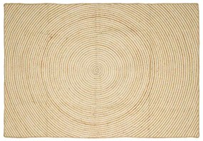 vidaXL Χαλί Φυσικό και Λευκό 160 x 230 cm Γιούτα