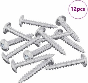 vidaXL Ξυλοβίδες 12 pcs Ασημί M4 x 25 mm Ατσάλι