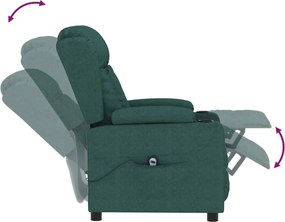 vidaXL Πολυθρόνα Ανακλινόμενη Ηλεκτρική Πράσινο Υφασμάτινη