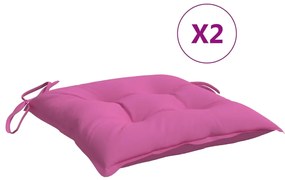 vidaXL Μαξιλάρια Καρέκλας 2 τεμ. Ροζ 40 x 40 x 7 εκ. Υφασμάτινα