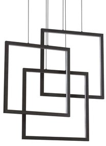 Φωτιστικό Οροφής Frame Quadrato 269375 73x85/145x18cm LED 80W 3000K Black Ideal Lux