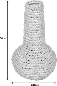 Βάζο Sannery Inart sisal σε φυσική απόχρωση Φ18x30εκ