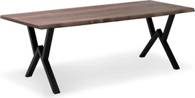 Τραπέζι Walter Megapap Mdf - μεταλλικό χρώμα καρυδί 200x100x75εκ.