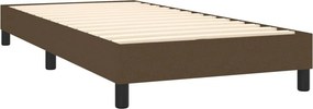 vidaXL Κρεβάτι Boxspring με Στρώμα Σκούρο Καφέ 100x200 εκ. Υφασμάτινο