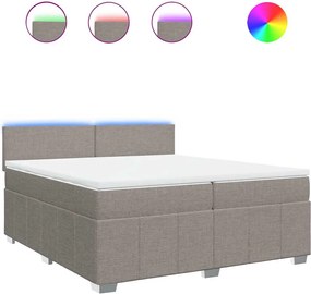 vidaXL Κρεβάτι Boxspring με Στρώμα Taupe 200x200 εκ. Υφασμάτινο