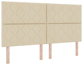 vidaXL Κεφαλάρι Σχεδιασμού Διαμαντιών Κρεμ 180 cm Υφάσματος