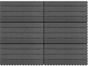 vidaXL Πλάκα Κατασκευής 6 pcs Γκρι 60 x 30 cm WPC