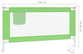 Μπάρα Κρεβατιού Προστατευτική Πράσινη 160 x 25 εκ. Υφασμάτινη - Πράσινο