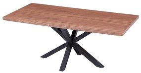 COFFEE TABLE  MDF WITH WALNUT VENEER TOP-BLACK METAL BASE 120x60x45.5Hcm.