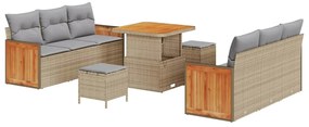 vidaXL Σετ Καναπέ Κήπου 9 pcs μπεζ και ανοιχτό γκρι 80 x 80 x 71 cm