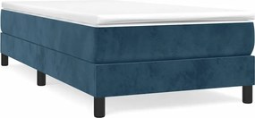vidaXL Κρεβάτι Boxspring με Στρώμα Σκούρο Μπλε 100x200 εκ. Βελούδινο