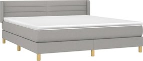 vidaXL Κρεβάτι Boxspring με Στρώμα Αν. Πράσινο 160x200εκ Υφασμάτινο