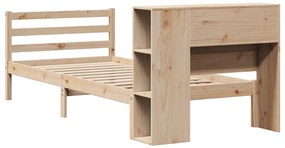 vidaXL Κρεβάτι Βιβλιοθήκη Χωρίς Στρώμα 75x190 εκ Μασίφ Ξύλο Πεύκο